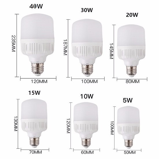 Bóng Đèn LED Trụ 20W (Ánh Sáng Trắng)