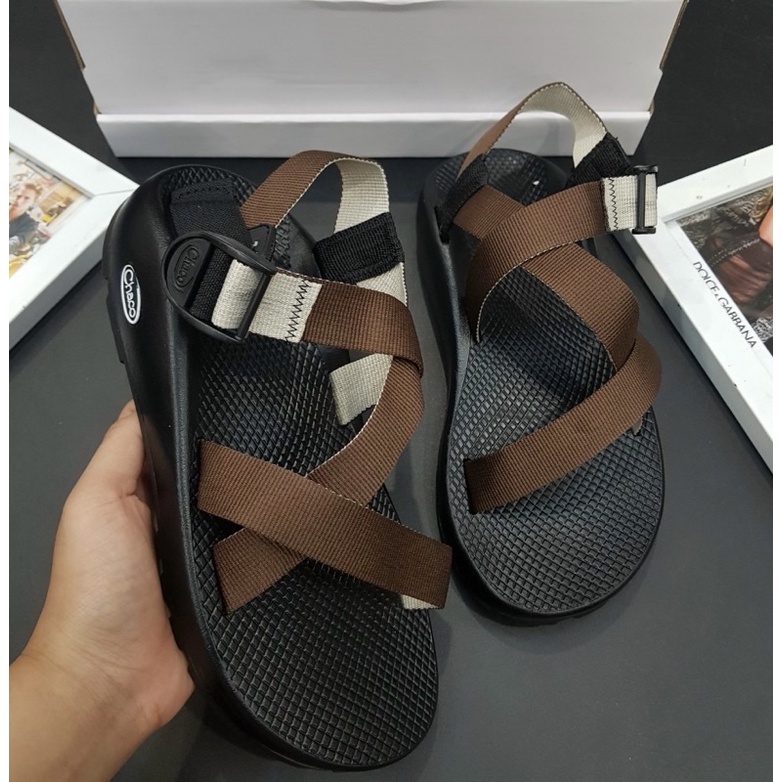 Dép quai hậu đế cao su có hoạ tiết kẻ dây, dép xăng đan thời trang nam phong cách giới trẻ btshop từ 38 đến 42