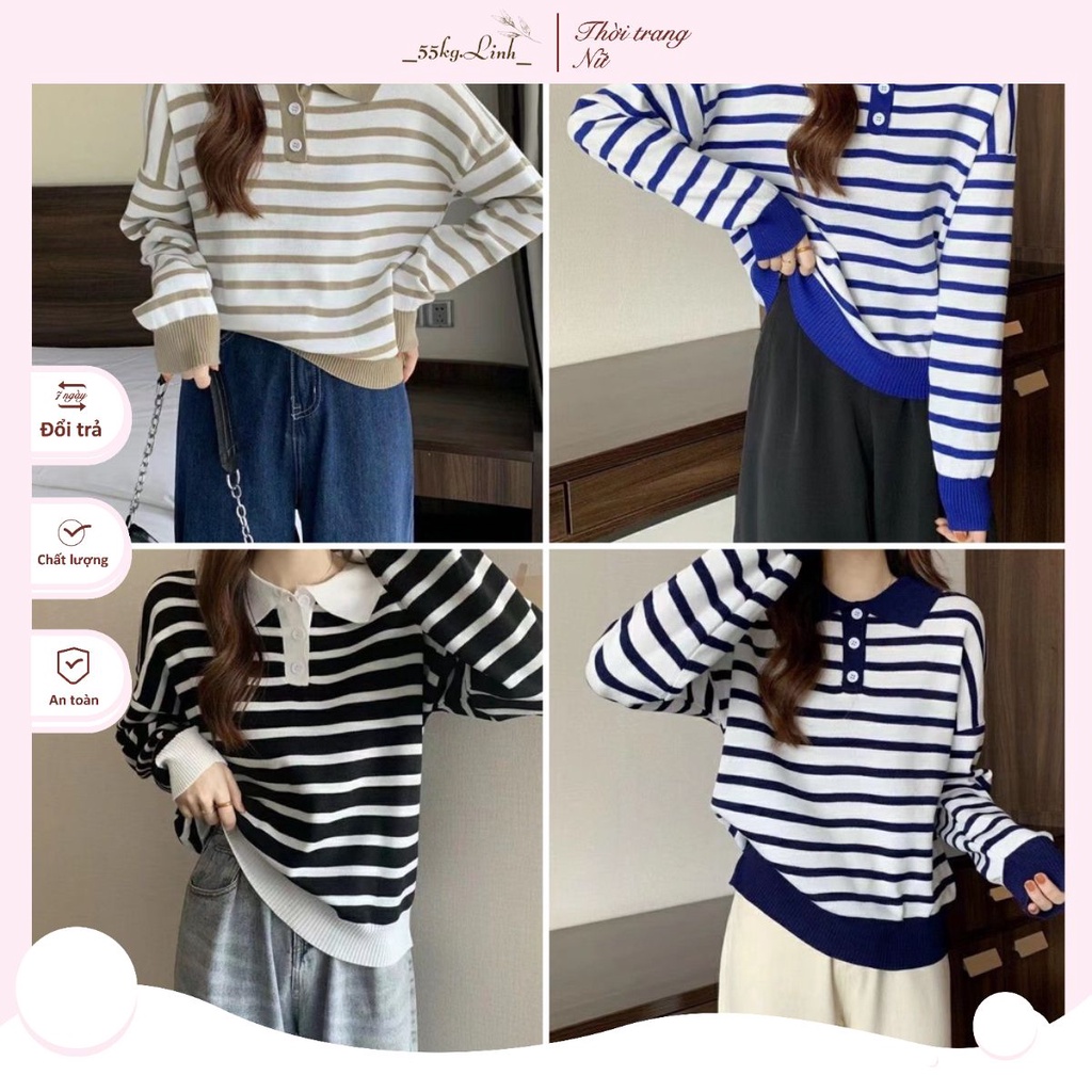 (HÌNH THẬT - HÀNG SẴN) Áo dệt kim tay dài , áo dệt kim oversize dáng rộng phong cách hàn quốc - nhiều màu lựa chọn