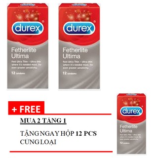 Combo mua 2 hộp BCS Durex 12 chiếc tặng 1 hộp cùng loại