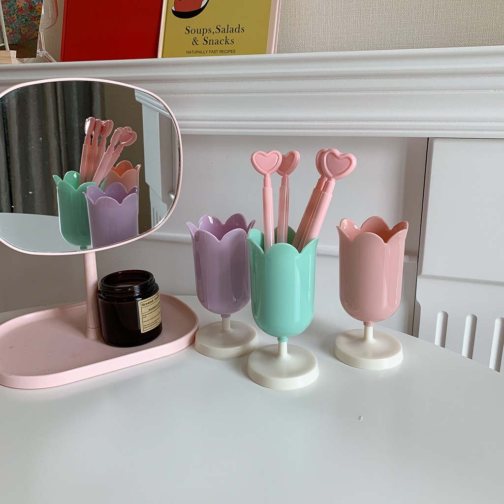 Hộp đựng bút/ đồ trang điểm đa năng hình hoa tulip