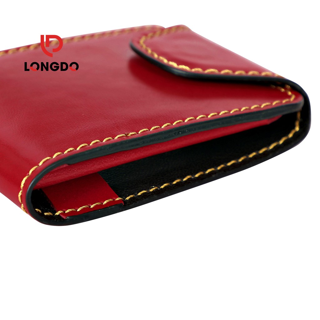 Ví sen 5 màu đỏ - Ví nam nhỏ gọn - Cam kết 100% da bò thật nhập khẩu - Bảo hành 5 năm - Thương hiệu uy tín Longdo Leathe