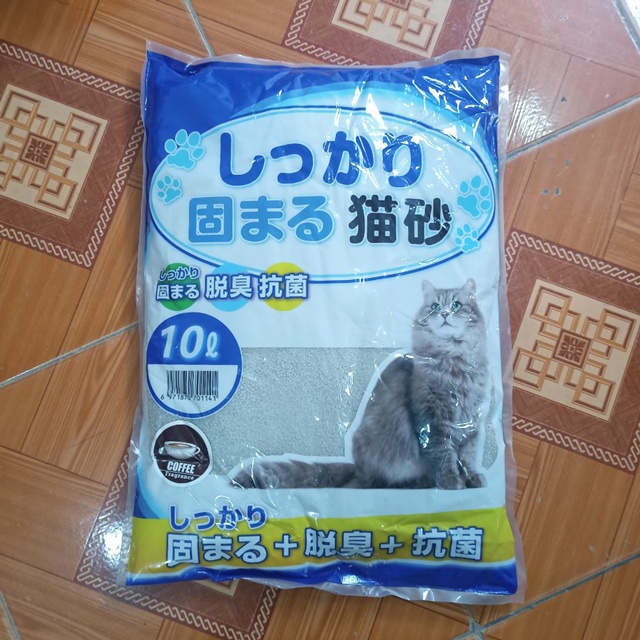 [VIDEO TỰ QUAY] Cát vệ sinh cho mèo Cát nhật trắng túi 10L ít bụi siêu vón