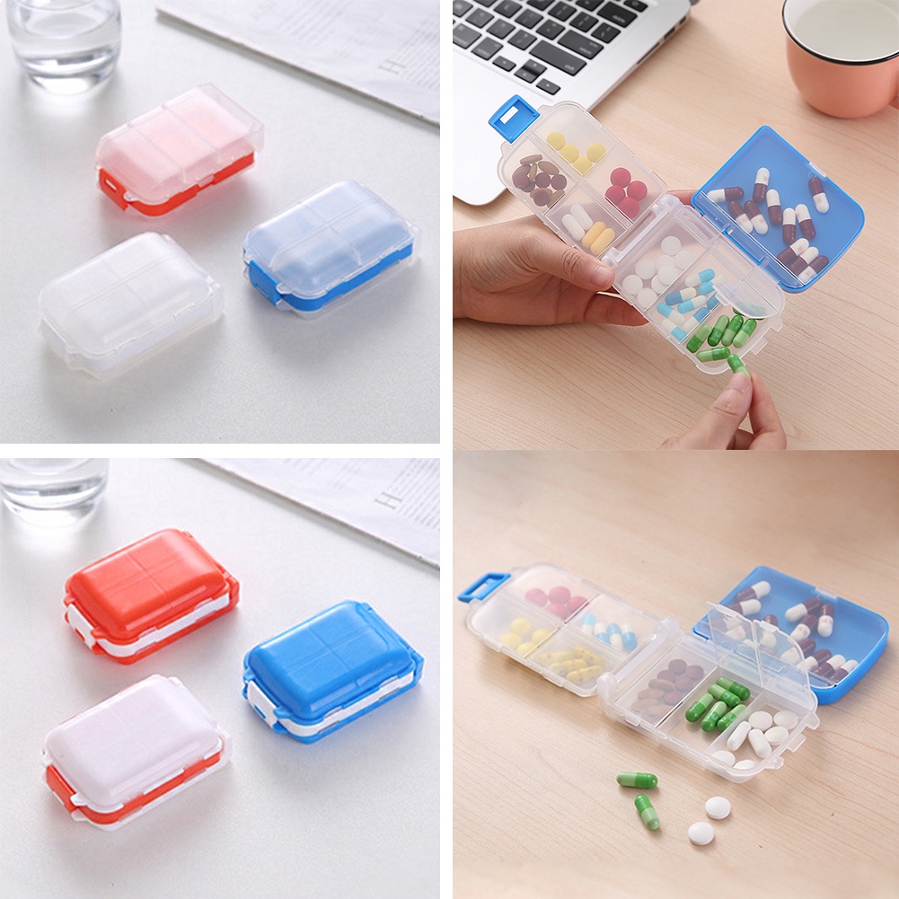 Hộp Đựng Thuốc 8 Ngăn Tiện Lợi Du Lịch Ốp