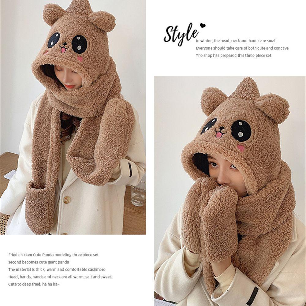 Mũ Tai Gấu Nhồi Bông Dễ Thương Thời Trang Mùa Đông 1