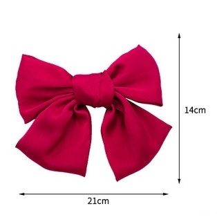 Kẹp tóc SEAGLOCA nơ lớn màu đỏ xinh xắn cho nữ