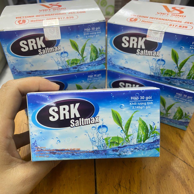 SRK SALTMAX Muối Rửa Mũi Hộp 30 Gói Và Bình Rửa