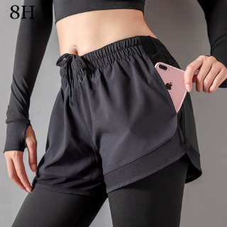 Quần Legging Thể Thao Giả 2 Lớp Đàn Hồi Thời Trang Cho Nữ