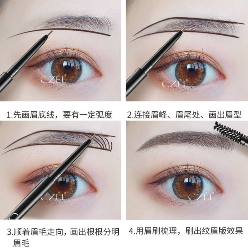 (hàng Mới Về) Bút Kẻ Lông Mày Hai Đầu Chống Thấm Nước Và Mồ Hôi Dễ Lên Màu | BigBuy360 - bigbuy360.vn