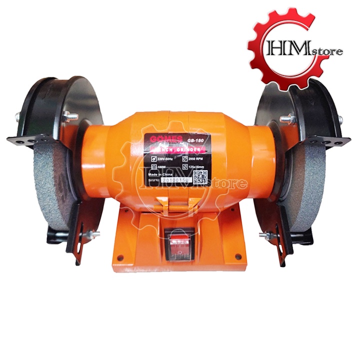 Máy mài 2 đầu Gomes GB180, công suất 180w, đá 125mm - Máy mài 2 đá, máy mài bàn, mài dao kéo