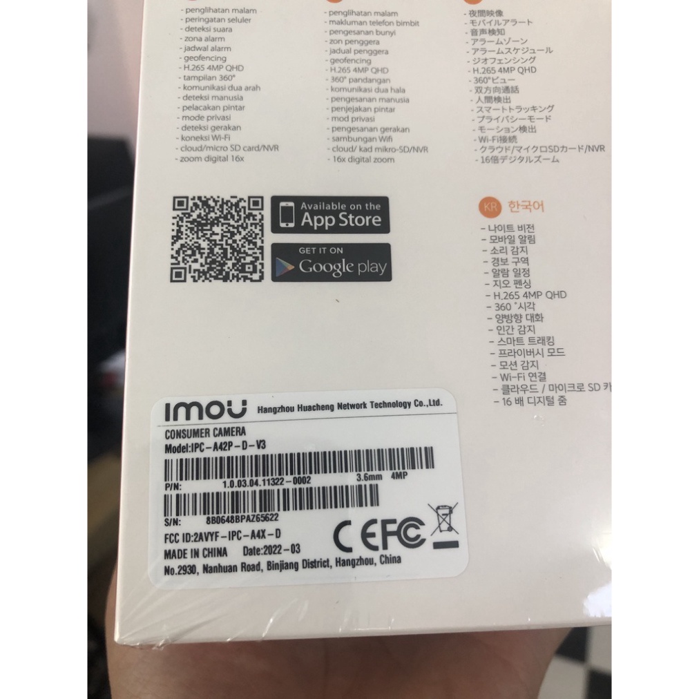 Camera wifi không dây 4MP 2K, xoay 360 đàm thoại 2 chiều, imou A2, Ranger A22EP A42P