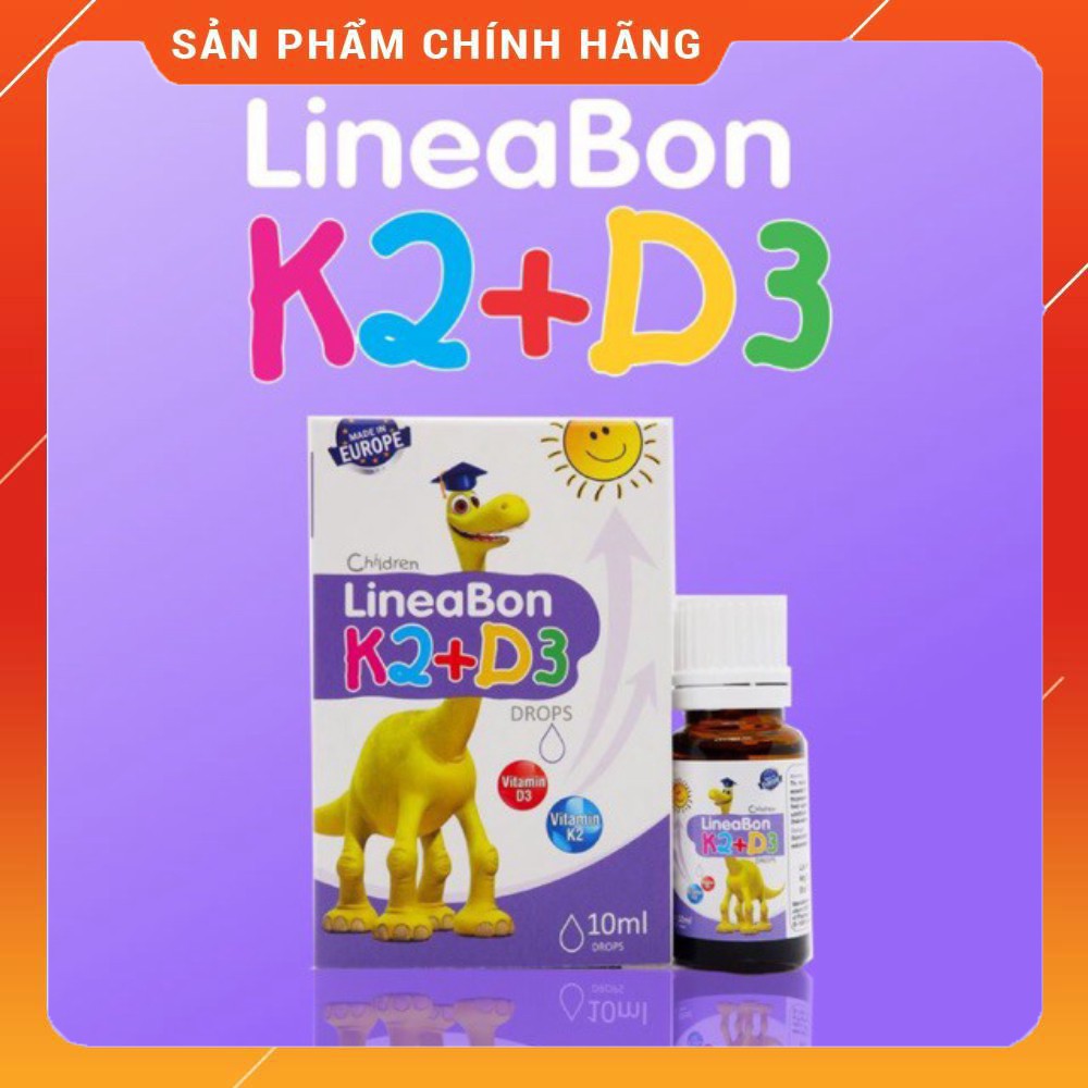 Vitamin D3 + K2 LineaBon Hỗ Trợ Hấp Thụ Canxi - 0m+ ( Hạn sử dụng 12/01 năm 2024 )