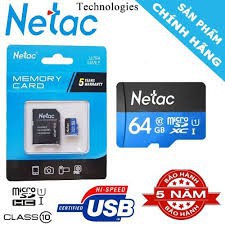 Nơi♣Thẻ nhớ Micro SDHC NETAC 32GB/ 64GB - Bảo Hành Chính Hãng TOTEM/VINAGO 5 Năm- Cam Kết Đúng