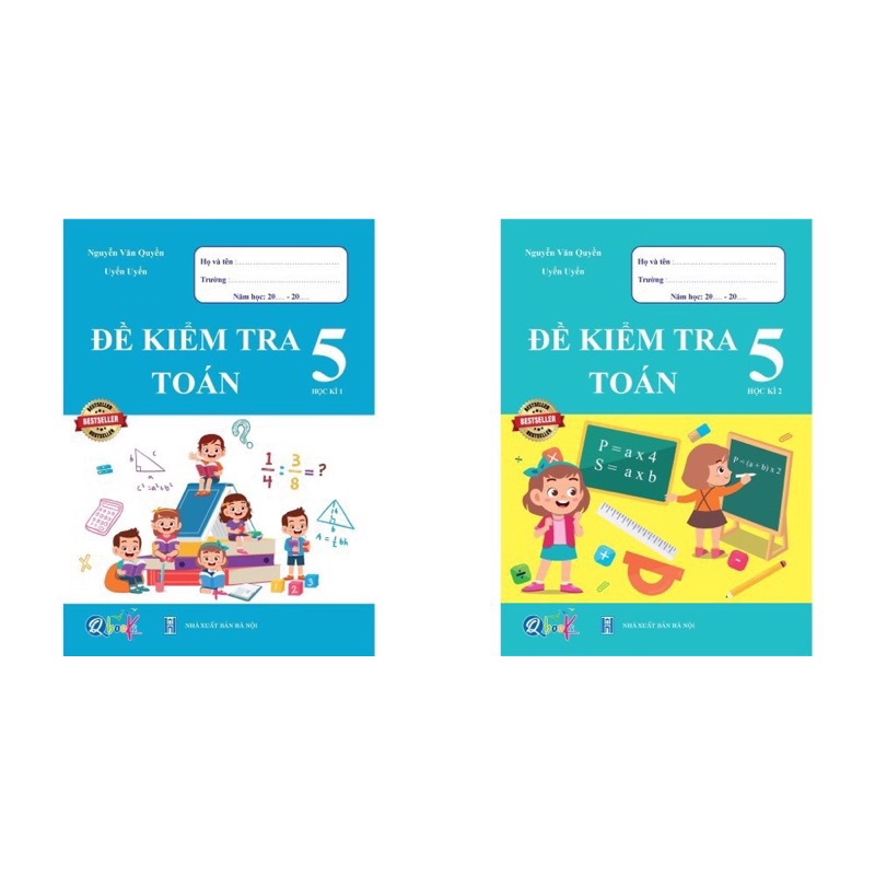 Sách - (Combo 2 tập) Đề Kiểm Tra Toán 5