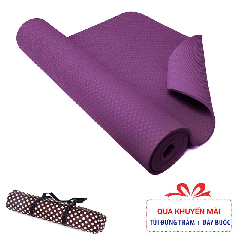 Thảm tập yoga TPE 8mm 1 lớp + Tặng túi đựng thảm thời trang