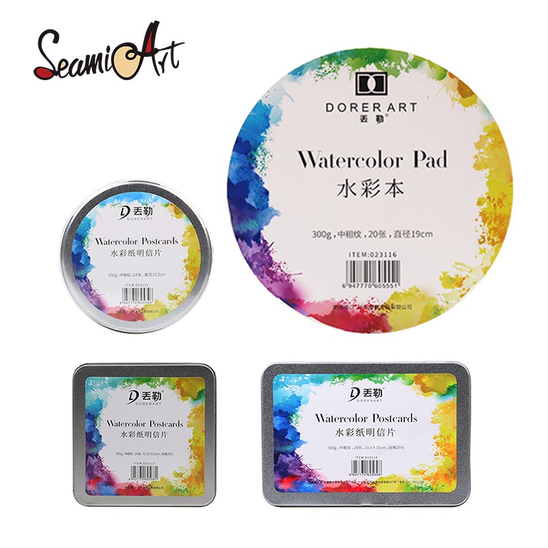 Set Giấy SeamiArt Vẽ Màu Nước 300gsm 4 Loại Tùy Chọn Tiện Dụng