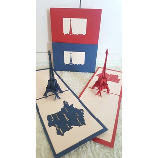 Thiệp 3D - Thiệp Tòa tháp eiffel 10cm x 15cm - VIMOA
