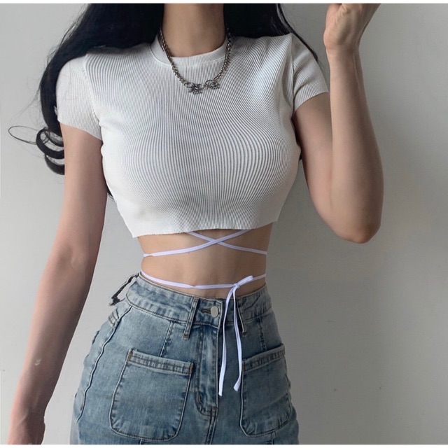 [Mã WASKT304 giảm 15% tối đa 30K đơn 99K] Croptop cột dây chéo eo, croptop mùa hè | BigBuy360 - bigbuy360.vn