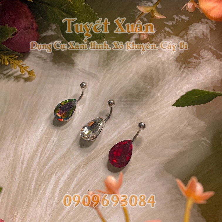 Khuyên rốn viên ngọc thời trang chất liệu titan không rỉ đá sáng đẹp sang trọng thời thượng