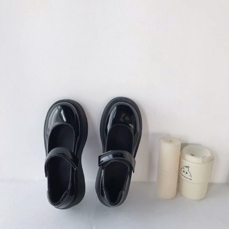Giày Mary Janes đế bằng quai dán cao 5cm (ảnh thật shop chụp)