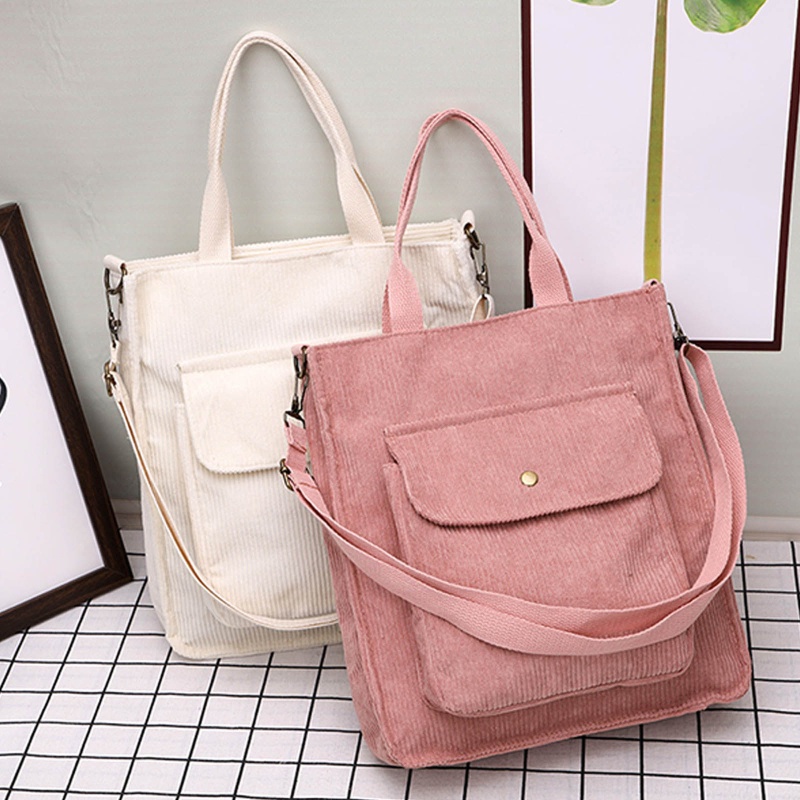Túi Tote Đeo Vai / Xách Tay Bằng Vải Nhung Mềm Mại Kích Thước Lớn