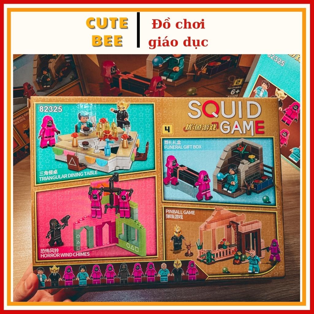 Combo 4 Hộp Đồ Chơi Lắp Ráp Nhân Vật Trò Chơi Con Mực - Lego Squid Game Nhựa ABS An Toàn Cho Bé - CuteBee Kids