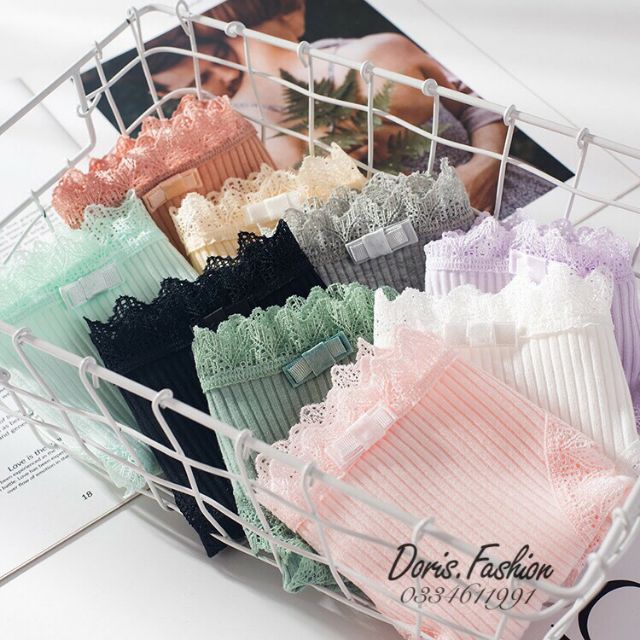CÓ SIZE ĐẠI-Quần lót nữ,quần cotton gân tăm viền ren kháng khuẩn | BigBuy360 - bigbuy360.vn