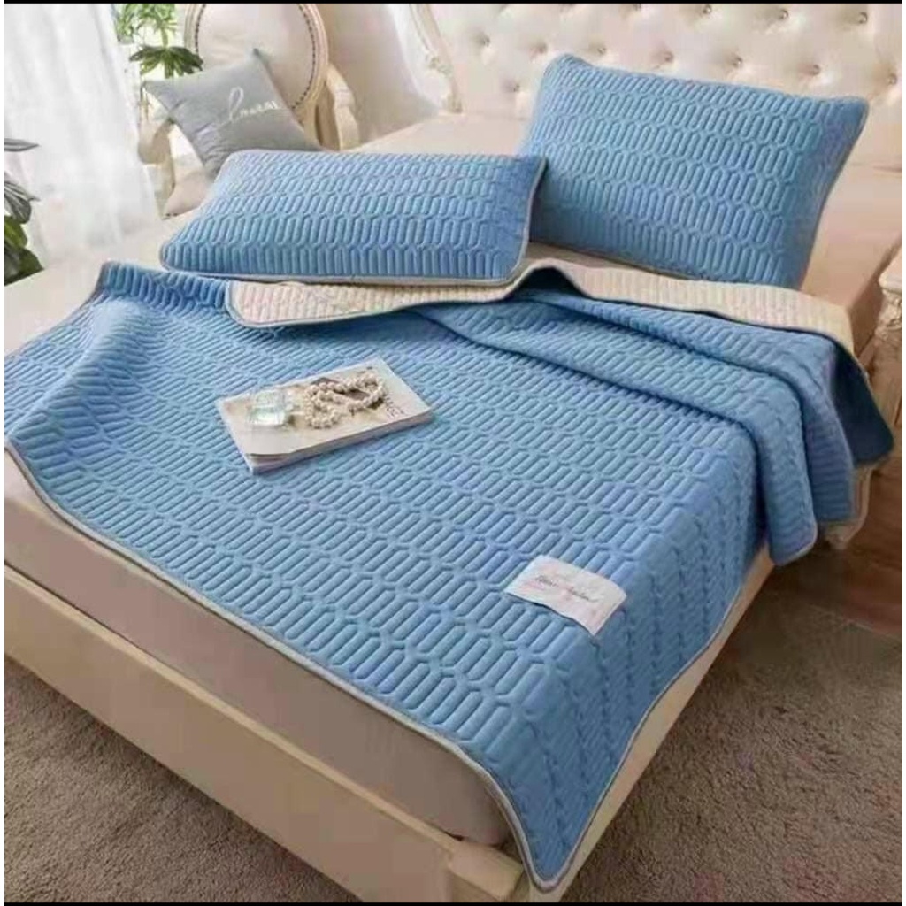 [ Tặng 2 Vỏ Gối ] Chiếu Điều Hòa Cao Su Non 3D Cao Cấp Mềm - Mát - Mịn