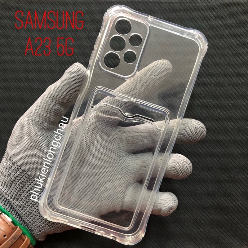 Ốp Lưng Samsung A23 4G/5G Trong Chống Sốc Gù Bảo Vệ Camera Kèm Ngăn Đựng Thẻ Card, Hình Ảnh