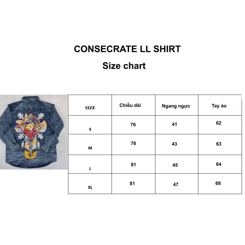 ÁO KHOÁC JEAN DENIM SHIRT IN HÌNH CONSECRATE UNISEX