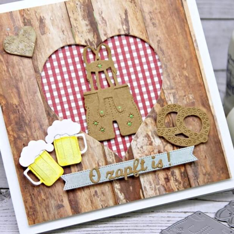 Khuôn Cắt Giấy Làm Từ Kim Loại Hình Ly Bia Trang Trí Scrapbook