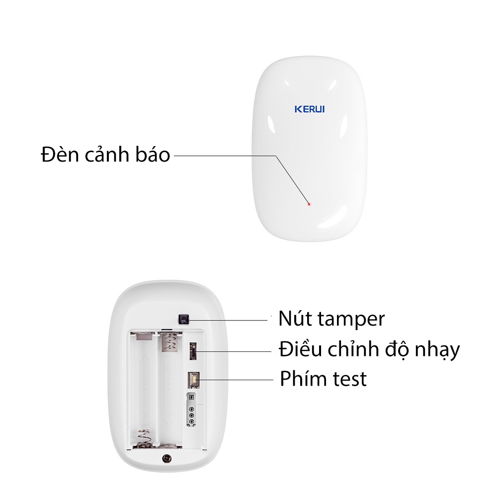Cảm biến rung không dây Kerui Z31 phát sóng RF 433Mhz