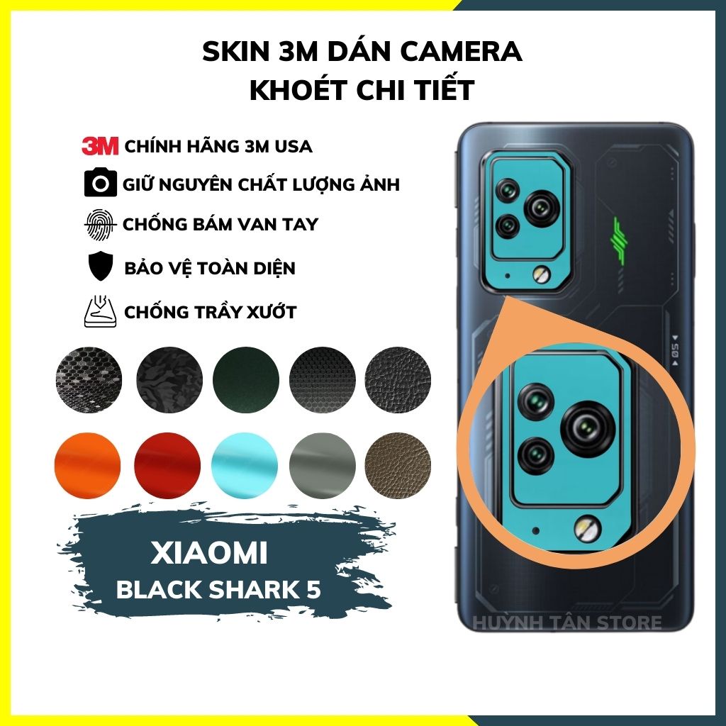 Miếng dán camera black shark 5 skin 3m chính hãng từ USA chống trầy xướt mua 1 tặng 1 phụ kiện huỳnh tân store