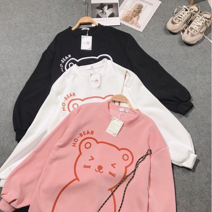 A12 Áo sweater gấu cute tay phồng, chất nỉ cotton đẹp mịn (A12) CAO CẤP | BigBuy360 - bigbuy360.vn