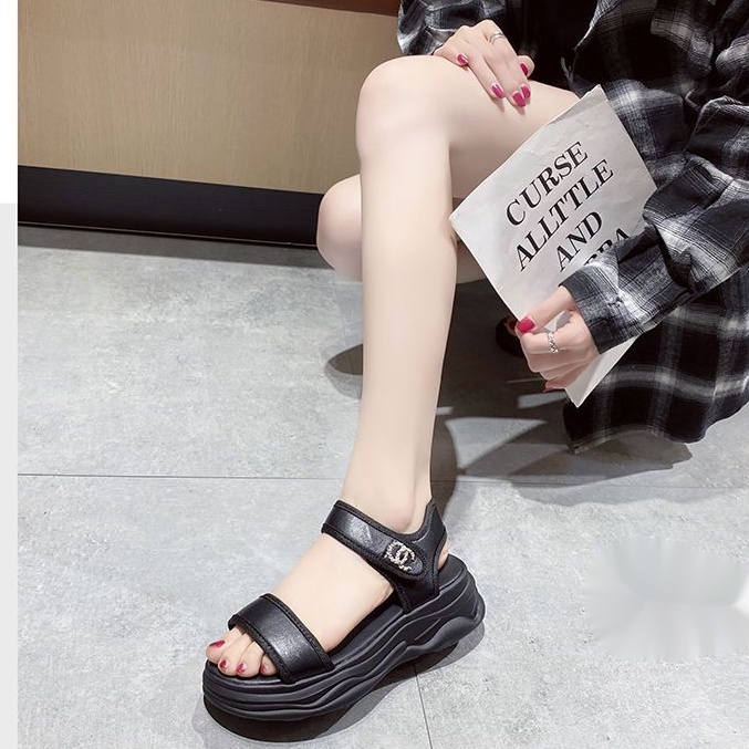 Giày Sandal Đế Dày Tăng Chiều Cao Thời Trang Mùa Hè Hàn Quốc 2022 Cho Nữ