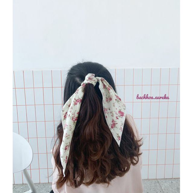 Cột tóc Triangle turban hoa/ Bandana