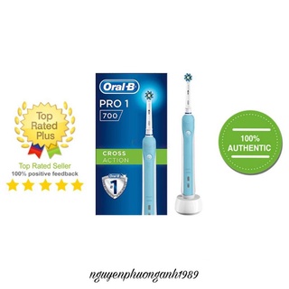 [Hàng Pháp] Bàn chải đánh răng điện Oral-B Pro1 700 CrossAction chăm sóc răng miệng người lớn hiệu quả vượt trội