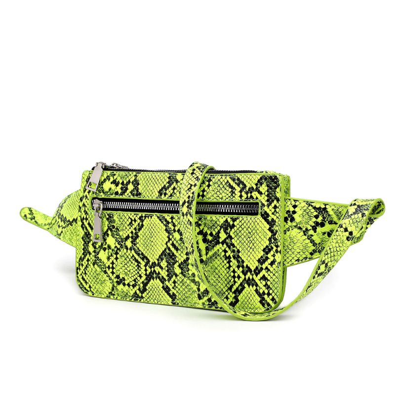 Túi Đeo Hông / Thắt Lưng Bằng Da PU In Họa Tiết Da Rắn Có Thể Điều Chỉnh Cho Nữ