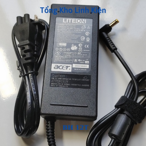 Adapter Sạc Latop Acer 19V-4.7A 90W Chân 5.5x1.7mm Tặng Kèm Dây Nguồn Volex Zin