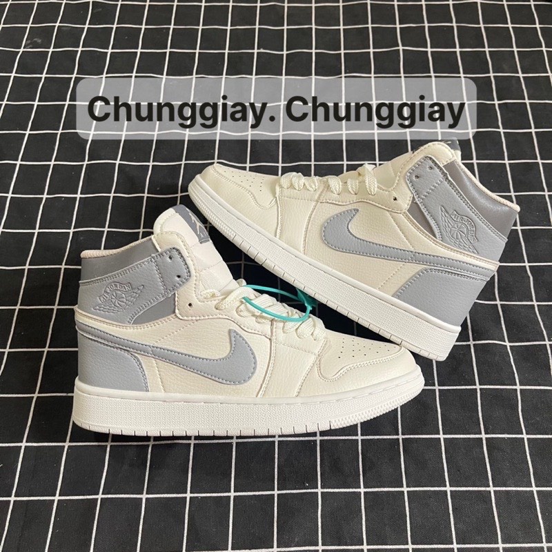 giày Jordan kem xám phản quang cao cổ mới