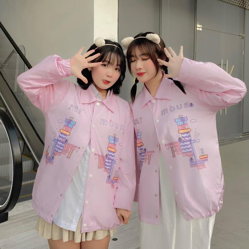 ÁO JACKET TEDDY HỒNG