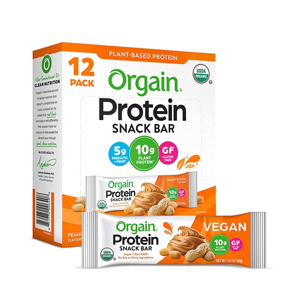 Bánh Orgain Protein Snack Bar, 40g/bar (12 Bars) nhập khẩu Mỹ - Gymstore cung cấp năng lượng, xây dựng và phục hồi cơ