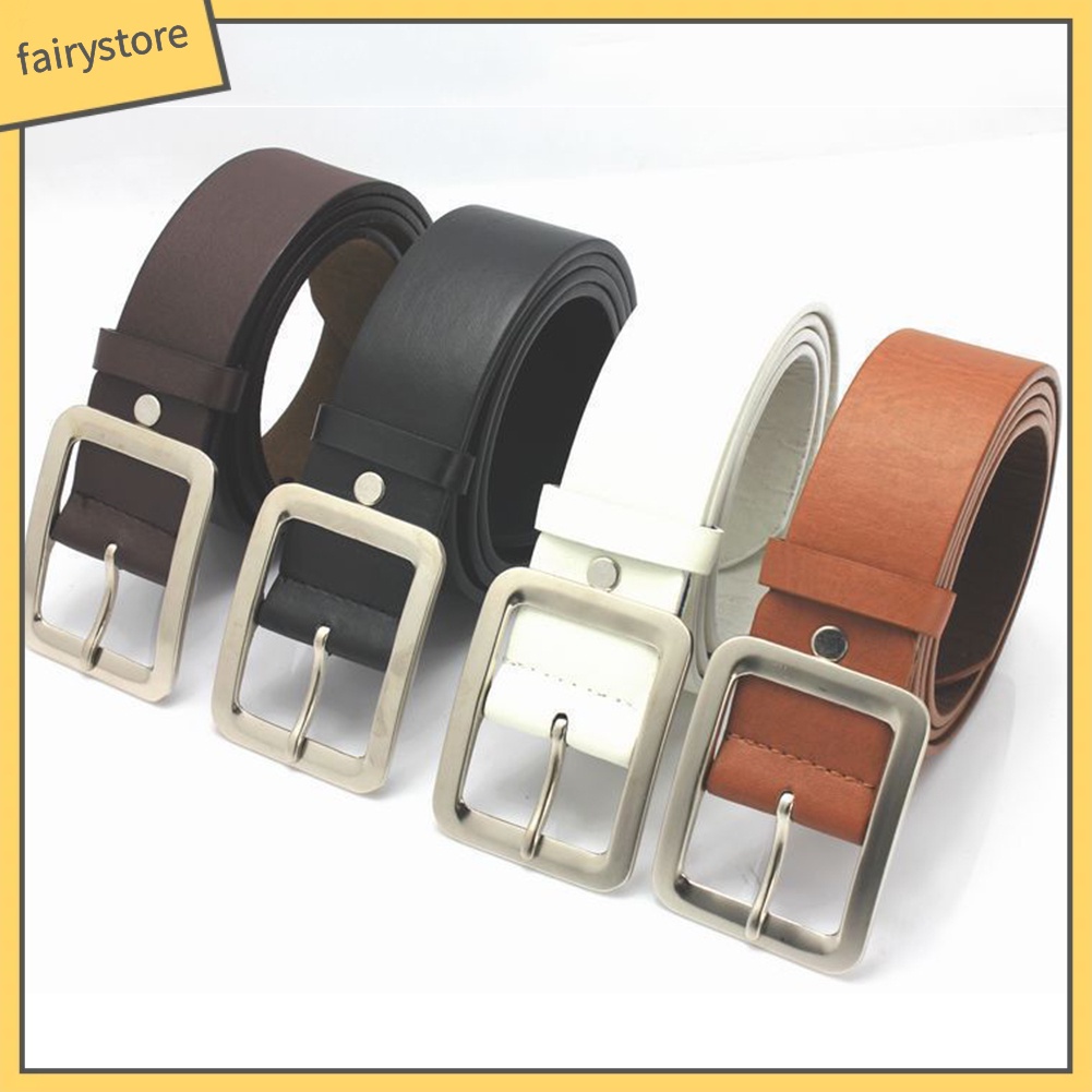 Thắt lưng nam giả da màu trơn thời trang