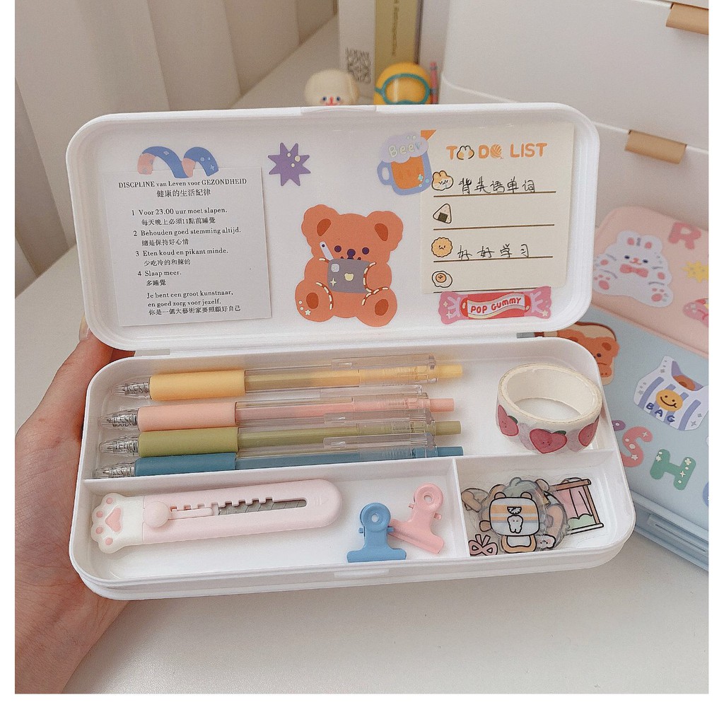 Hộp bút nhựa nhiều ngăn đơn giản Pencil Box