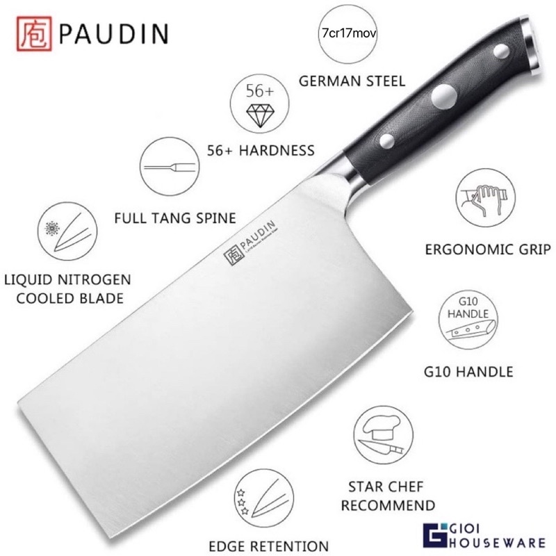 PAUDIN D4 Dao Chặt Thép Đức Mạnh Mẽ Vượt Trội GiOi Houseware
