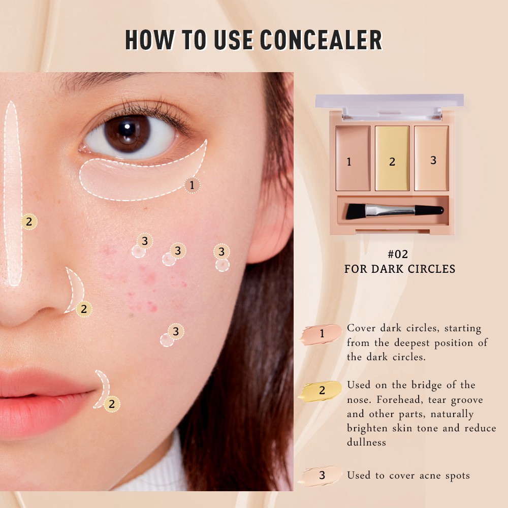 [Hàng mới về] Kem che khuyết điểm Saniye 3 màu lâu trôi chất lượng cao R8017 | BigBuy360 - bigbuy360.vn