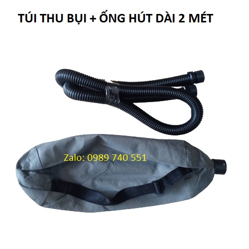 Túi thu bụi và ống nối dài 2 mét máy chà tường, đánh bóng