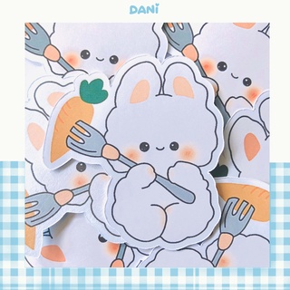 Sticker Thỏ và Cà Rốt Cute , Đáng Yêu