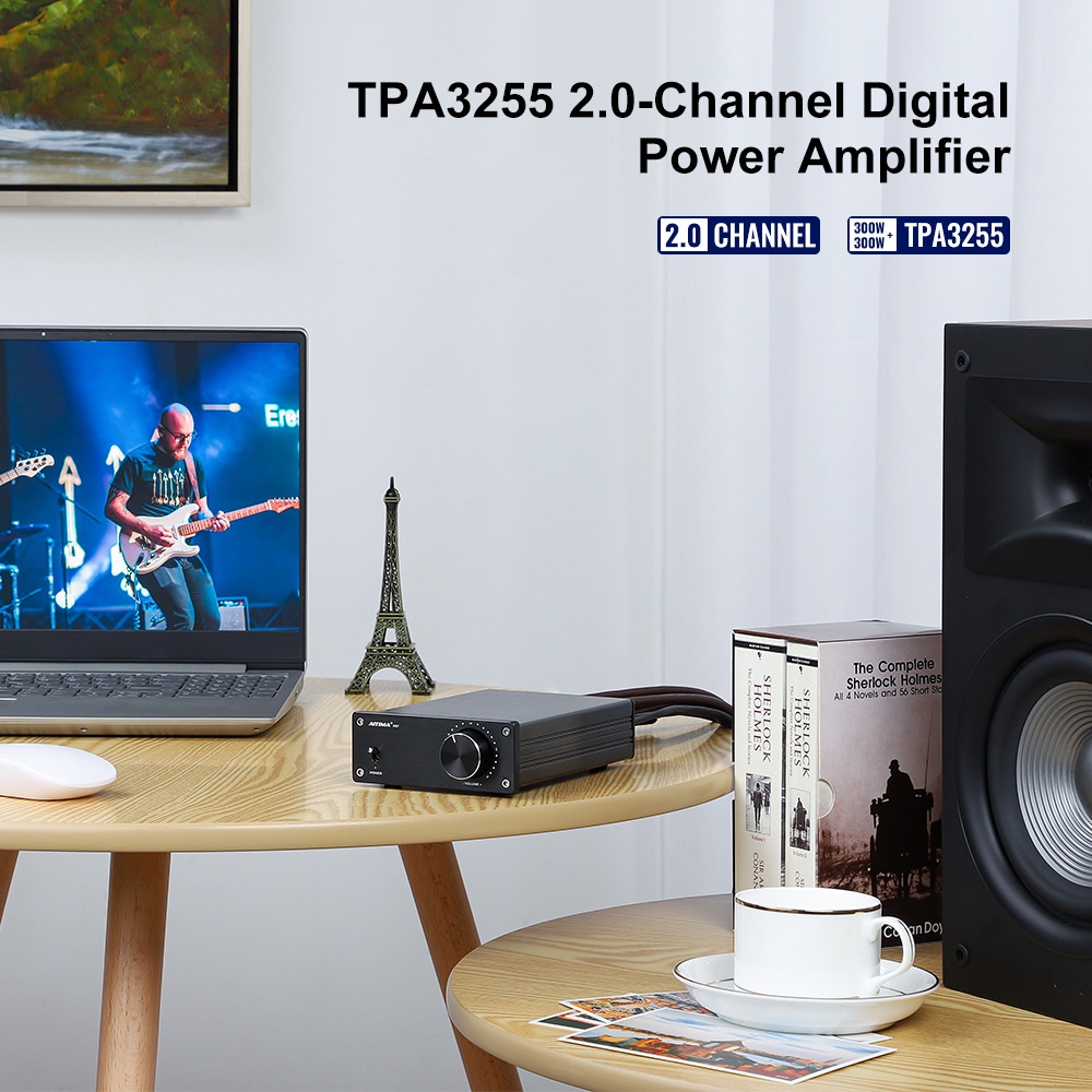 Bộ khuếch đại âm thanh AIYIMA A07 TPA3255 300Wx2 âm thanh hifi class D 2.0 chuyên dụng dành cho loa