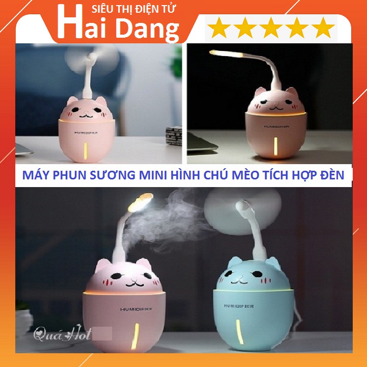 [Mã ELMS10 giảm 6% đơn 50K] MÁY PHUN SƯƠNG MINI HÌNH CHÚ MÈO TÍCH HỢP ĐÈN TẶNG KÈM ĐÈN QUẠT USB ( Giao Mầu Ngẫu Nhiên )